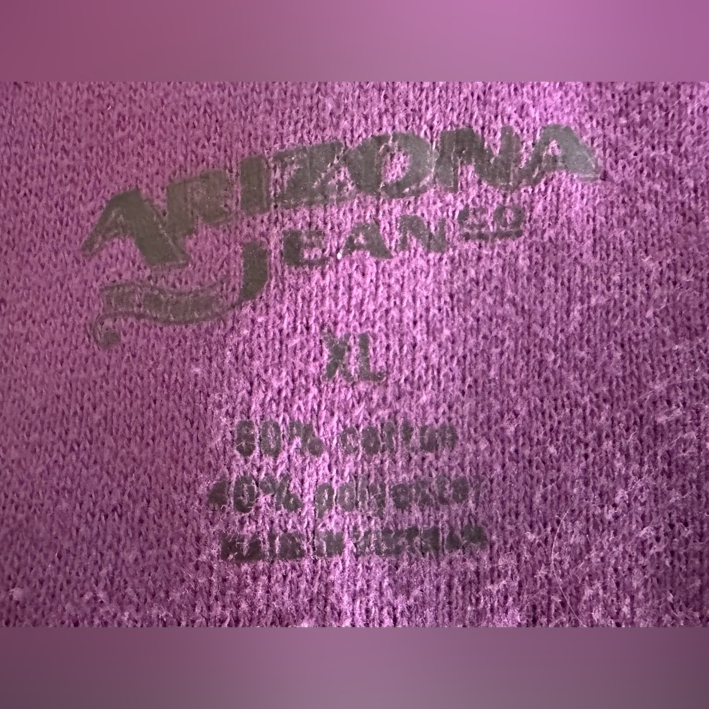 Arizona Jean Co light weight fleece jacket in XL & darker than lavender zip up - Picture 4 of 4